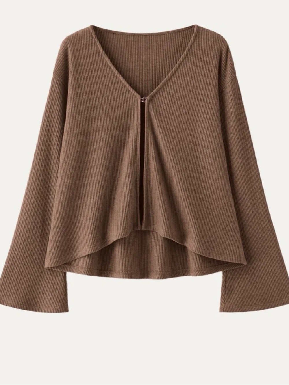 OGL V-Neck Flare Long Sleeve Cardigan - Brown (MSRP $59)